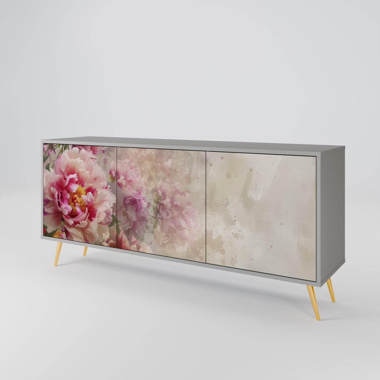 Credenza a 3 ante PEONY WHISPER in finitura grigia