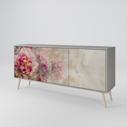 Credenza a 3 ante PEONY WHISPER in finitura grigia