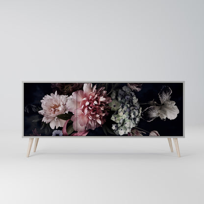 Credenza a 3 ante PURE BLOSSOM in finitura grigia