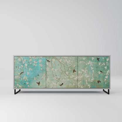 Credenza BLOOMING CHARM a 3 ante in finitura grigia