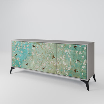 Credenza BLOOMING CHARM a 3 ante in finitura grigia