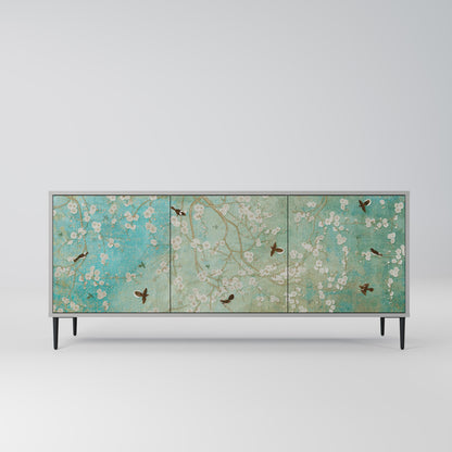 Credenza BLOOMING CHARM a 3 ante in finitura grigia