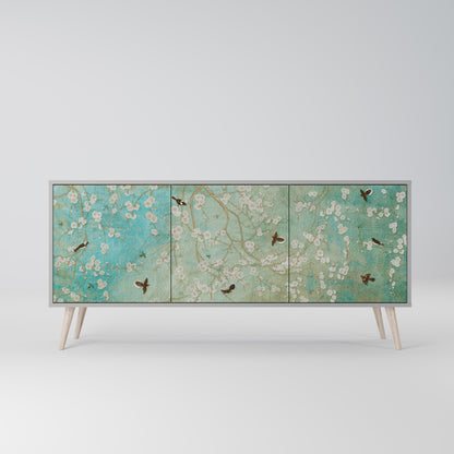 Credenza BLOOMING CHARM a 3 ante in finitura grigia