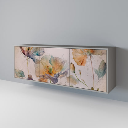 Credenza SOFTEN POPPY a 3 ante in finitura grigia