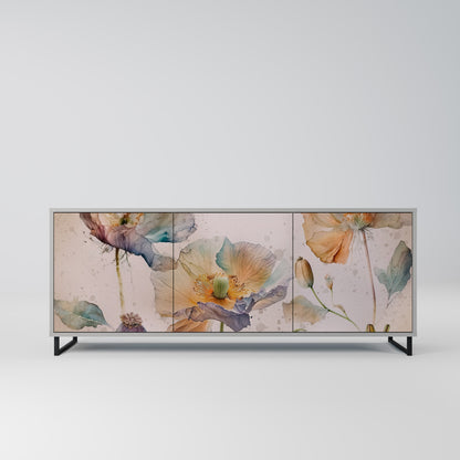 Credenza SOFTEN POPPY a 3 ante in finitura grigia