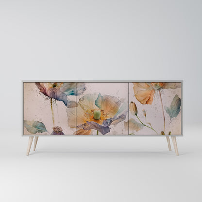 Credenza SOFTEN POPPY a 3 ante in finitura grigia