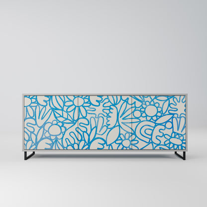 Credenza BLOOMY MORNING a 3 ante in finitura grigia