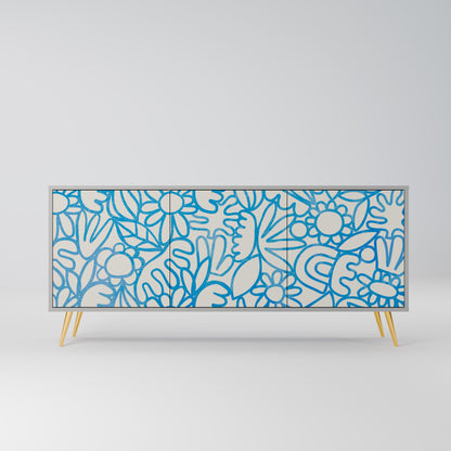 Credenza BLOOMY MORNING a 3 ante in finitura grigia