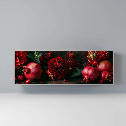 Credenza a 3 ante DAHLIAS AND POMEGRANATES in finitura grigia