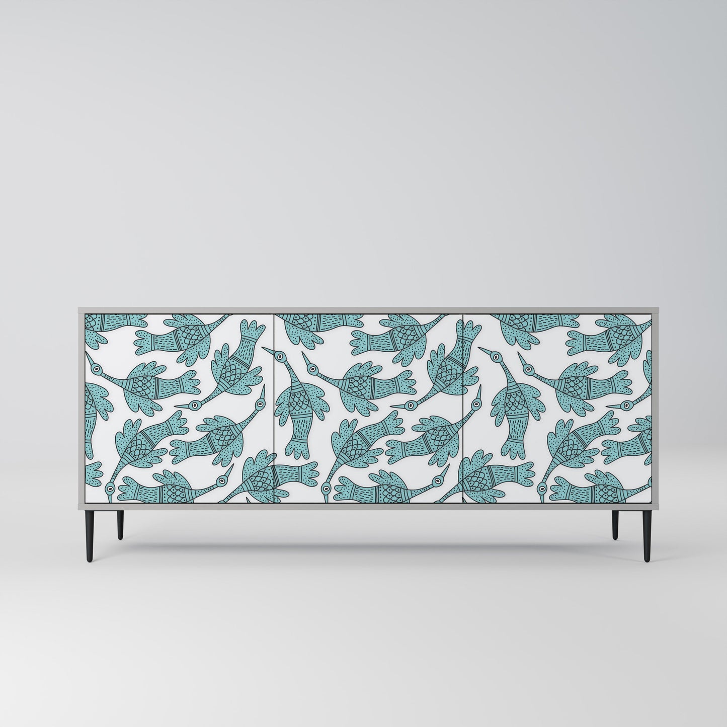 WATERSPOUT SONGIBIRD 3-Door Sideboard in Grey Finish