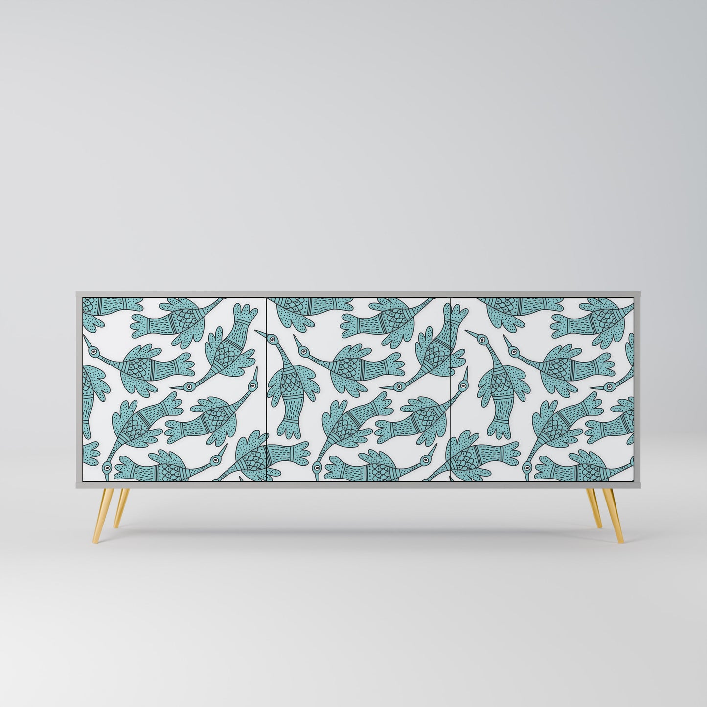 WATERSPOUT SONGIBIRD 3-Door Sideboard in Grey Finish