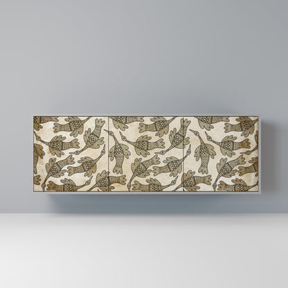 Credenza ALMONDINE SONGBIRD a 3 ante in finitura grigia