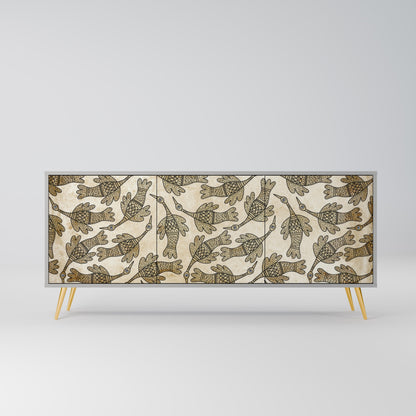 Credenza ALMONDINE SONGBIRD a 3 ante in finitura grigia