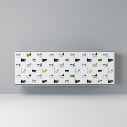 CATS COMPILATION 3-Door Sideboard in Grey Finish