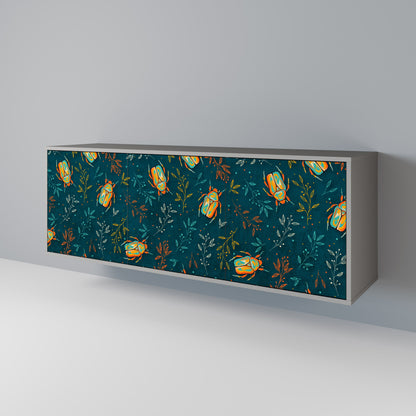 Credenza a 3 ante AUTUMN INSECTS in finitura grigia