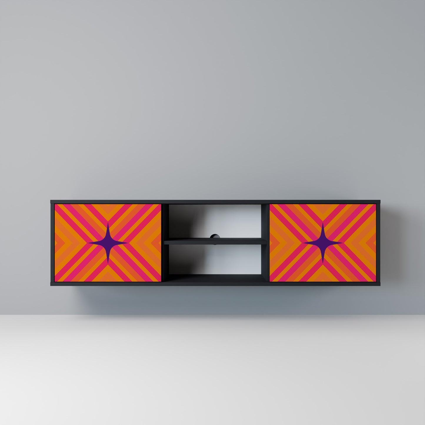 GEOMETRIC BRILLIANCE Mobile TV a 2 Ante in Finitura Nera