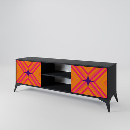 Mobile TV GEOMETRIC BRILLIANCE a 2 ante in finitura nera