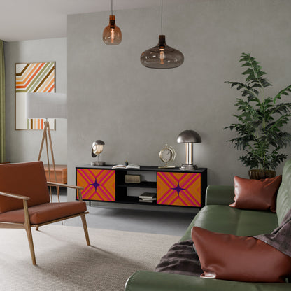 Mobile TV GEOMETRIC BRILLIANCE a 2 ante in finitura nera
