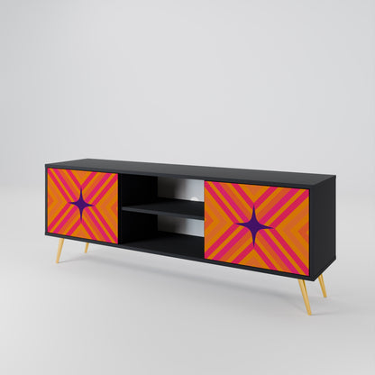 Mobile TV GEOMETRIC BRILLIANCE a 2 ante in finitura nera