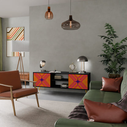 Mobile TV GEOMETRIC BRILLIANCE a 2 ante in finitura nera
