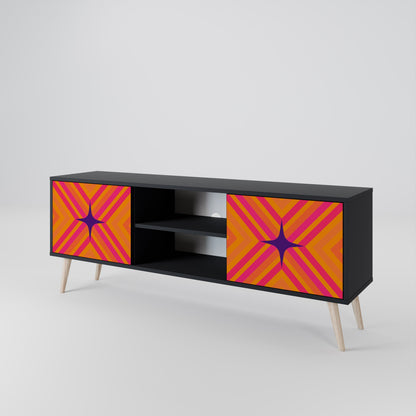 Mobile TV GEOMETRIC BRILLIANCE a 2 ante in finitura nera