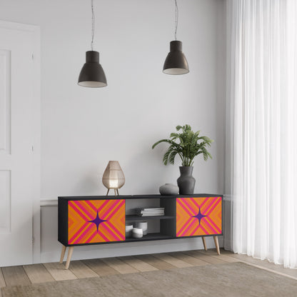 Mobile TV GEOMETRIC BRILLIANCE a 2 ante in finitura nera