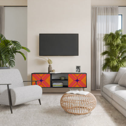 Mobile TV GEOMETRIC BRILLIANCE a 2 ante in finitura nera