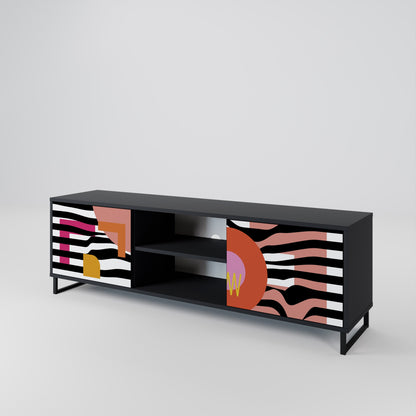 Mobile TV a 2 ante CHROMATIC ABSTRACT in finitura nera