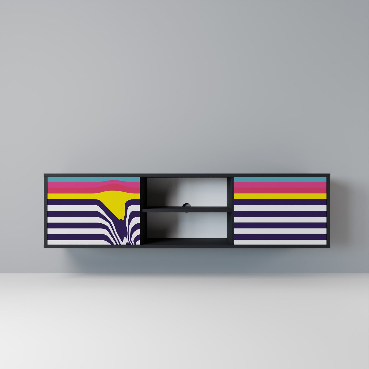 COLORFUL DIVERSION Mobile TV a 2 Ante in Finitura Nera