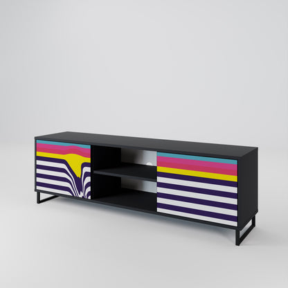 Mobile TV a 2 ante COLORFUL DIVERSION con finitura nera