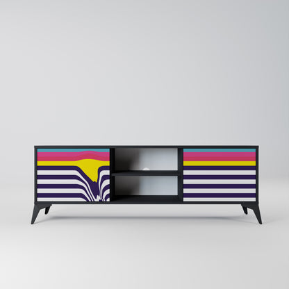 Mobile TV a 2 ante COLORFUL DIVERSION con finitura nera