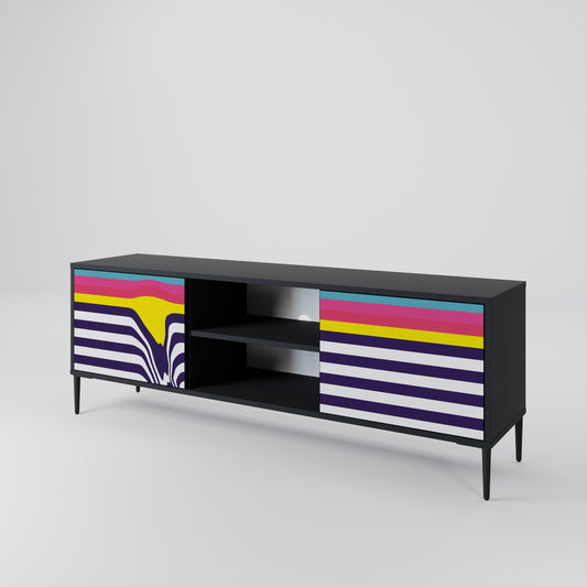 Mobile TV a 2 ante COLORFUL DIVERSION con finitura nera