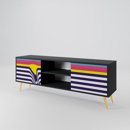 Mobile TV a 2 ante COLORFUL DIVERSION con finitura nera