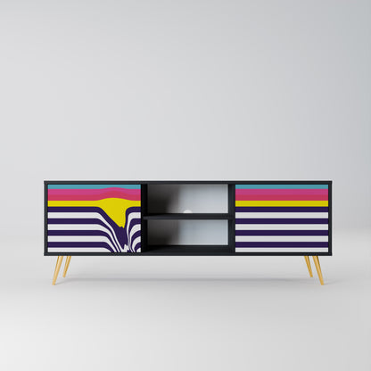 Mobile TV a 2 ante COLORFUL DIVERSION con finitura nera