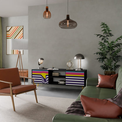 Mobile TV a 2 ante COLORFUL DIVERSION con finitura nera