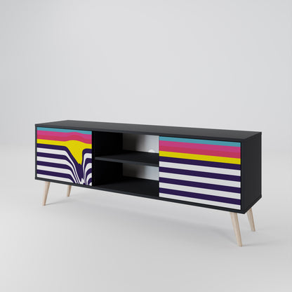 Mobile TV a 2 ante COLORFUL DIVERSION con finitura nera