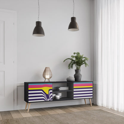Mobile TV a 2 ante COLORFUL DIVERSION con finitura nera