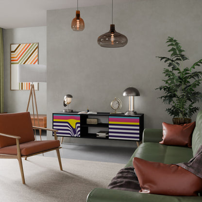 Mobile TV a 2 ante COLORFUL DIVERSION con finitura nera