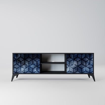 Mobile TV CUBIC MIST a 2 ante con finitura nera