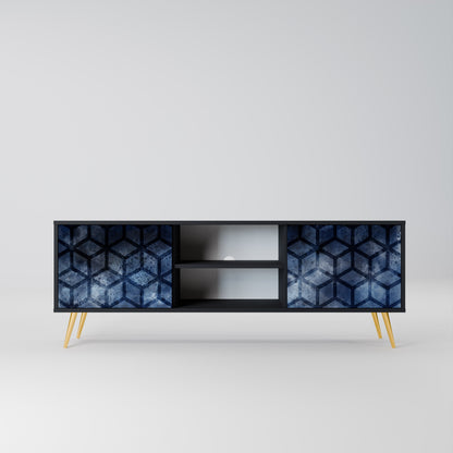 Mobile TV CUBIC MIST a 2 ante con finitura nera
