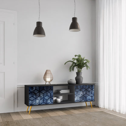 Mobile TV CUBIC MIST a 2 ante con finitura nera