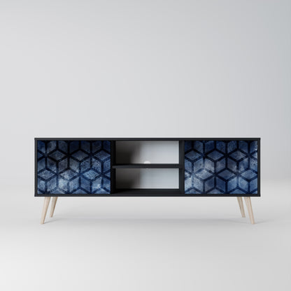 Mobile TV CUBIC MIST a 2 ante con finitura nera
