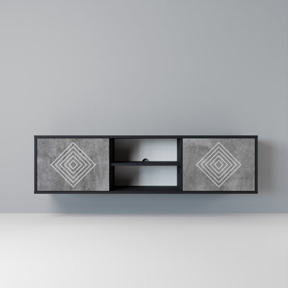 POLYGONAL ARTISTRY Mobile TV a 2 Ante in Finitura Nera