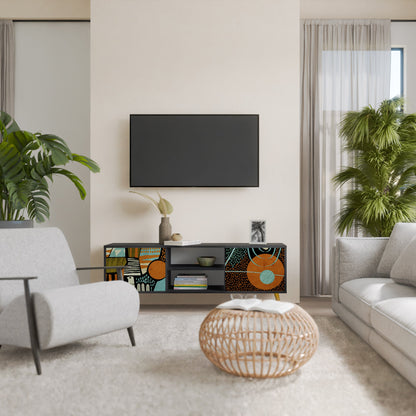 Mobile TV GEODE GLIMMER a 2 ante con finitura nera