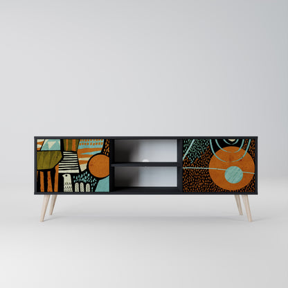 Mobile TV GEODE GLIMMER a 2 ante con finitura nera