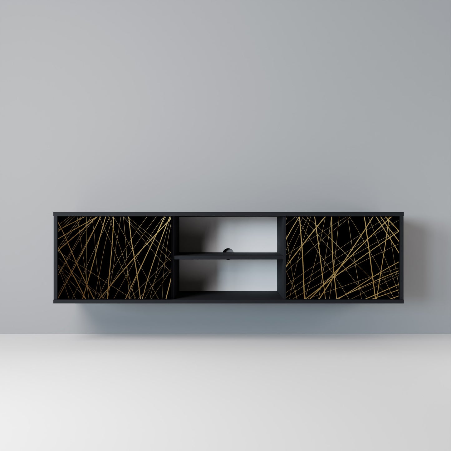 BRIGHT MESH Mobile TV a 2 Ante in Finitura Nera
