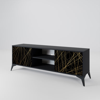 Mobile TV BRIGHT MESH a 2 ante con finitura nera