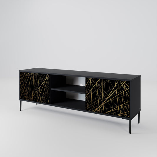 Mobile TV BRIGHT MESH a 2 ante con finitura nera