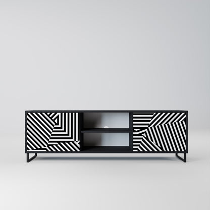 Mobile TV ILLUSIONARY LATTICE a 2 ante con finitura nera