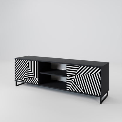 Mobile TV ILLUSIONARY LATTICE a 2 ante con finitura nera